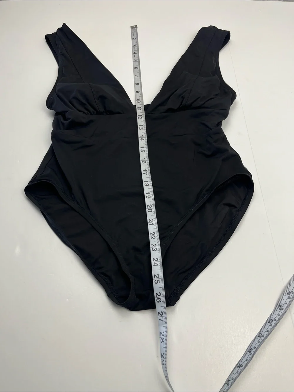 Andie Swim Mykonos V-Neck One-Piece Swimsuit Womens Size Large‎ Solid Black